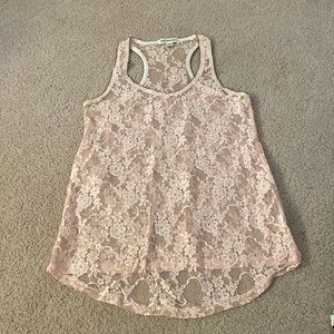 Free Generation light pink lace tank.